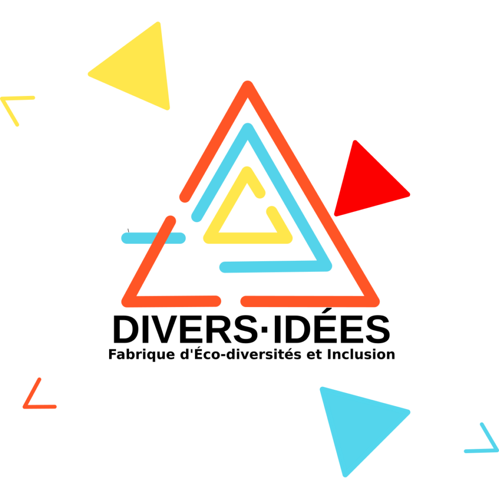 Logo Divers·Idées - triangles colorés emboités